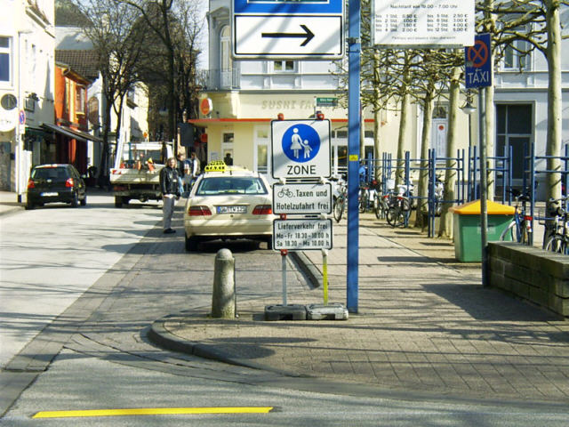 Der Taxistand Waffenplatz ist ab sofort Bestandteil der Fußgängerzone