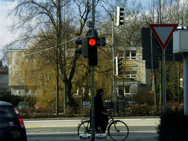 Ob der Grünpfeil das Wohlwollen der Radfahrer findet?